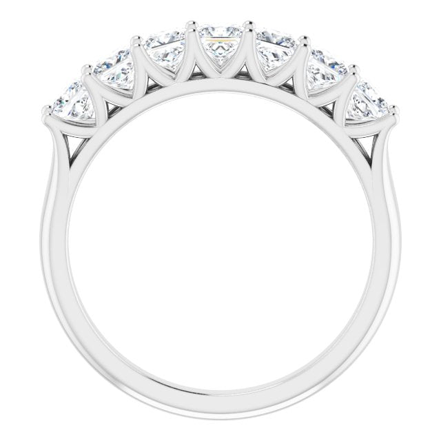 1.26 ct. Princess Cut Diamond Wedding Band 7 Stone Ring-VIRABYANI